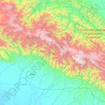 Distrik Sela topographic map, elevation, terrain