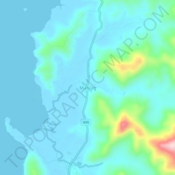 Manlag topographic map, elevation, terrain