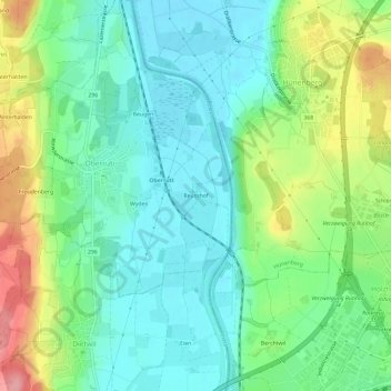Reusshof topographic map, elevation, terrain
