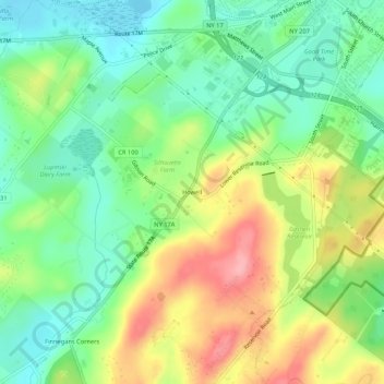 Howell topographic map, elevation, terrain