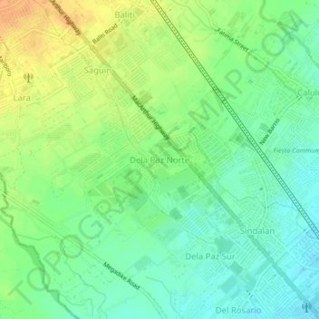 Dela Paz Norte topographic map, elevation, terrain