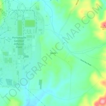 Shyville topographic map, elevation, terrain