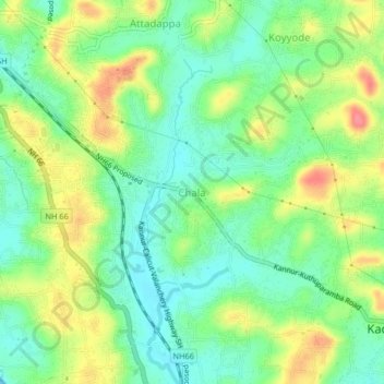Chala topographic map, elevation, terrain