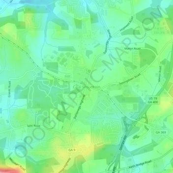 Coal Mountain topographic map, elevation, terrain
