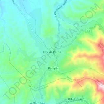 Flor de Patria topographic map, elevation, terrain