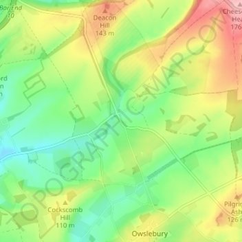 Morestead topographic map, elevation, terrain