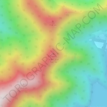 Devils Staircase topographic map, elevation, terrain