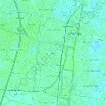 Lemahputro topographic map, elevation, terrain