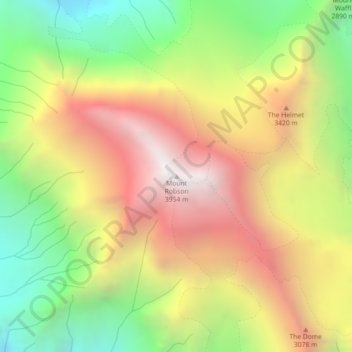 Mount Robson topographic map, elevation, terrain