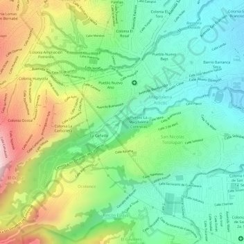 Parque Los Dinamos topographic map, elevation, terrain