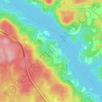 Larrimac topographic map, elevation, terrain