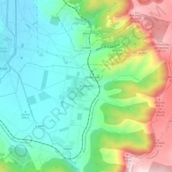 Artómaña topographic map, elevation, terrain
