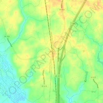 Carson topographic map, elevation, terrain