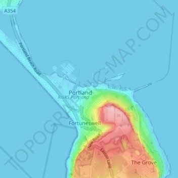 Castletown topographic map, elevation, terrain