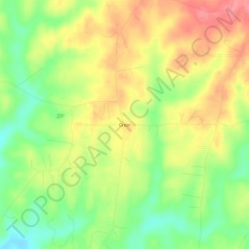Greer topographic map, elevation, terrain