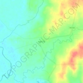 Glaze City topographic map, elevation, terrain