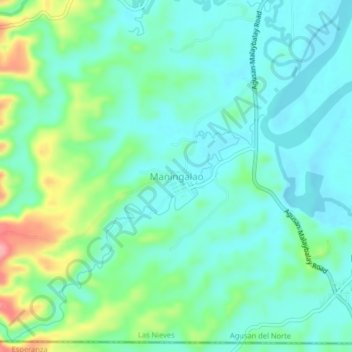 Maningalao topographic map, elevation, terrain
