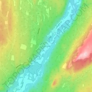 Máze - Masi topographic map, elevation, terrain