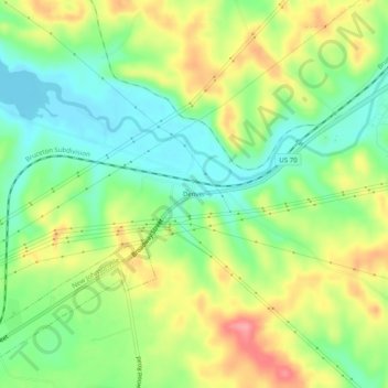 Denver topographic map, elevation, terrain