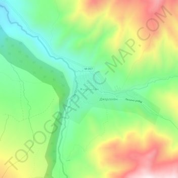 Jyrgalan topographic map, elevation, terrain