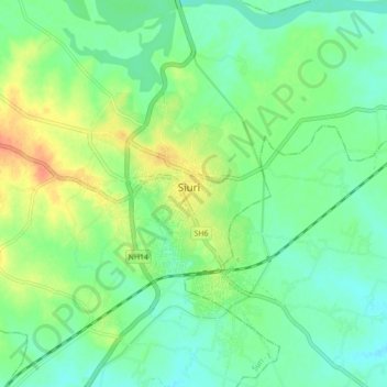 Siuri topographic map, elevation, terrain