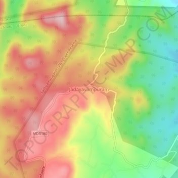 Jadayavampuram topographic map, elevation, terrain