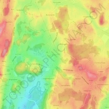 Leupolz topographic map, elevation, terrain