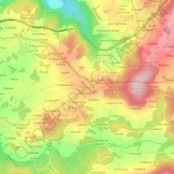 Paiosaco topographic map, elevation, terrain