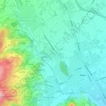 Case topographic map, elevation, terrain