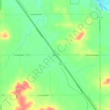 Rodell topographic map, elevation, terrain