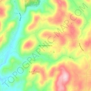Alta Sierra Ranches topographic map, elevation, terrain