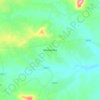 Mashamba topographic map, elevation, terrain