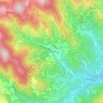La Thuillière topographic map, elevation, terrain