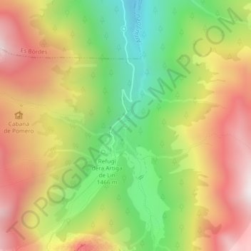 Uelhs deth Joeu topographic map, elevation, terrain