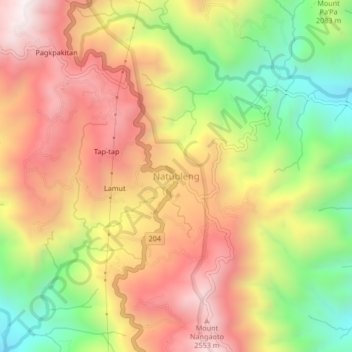 Natubleng topographic map, elevation, terrain