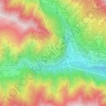 Puy topographic map, elevation, terrain