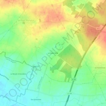 Le Grand Bois topographic map, elevation, terrain