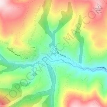 La Baña topographic map, elevation, terrain