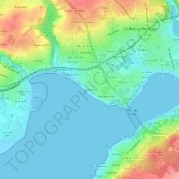 Baradozic topographic map, elevation, terrain