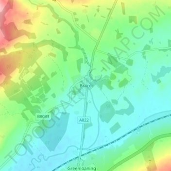 Braco topographic map, elevation, terrain