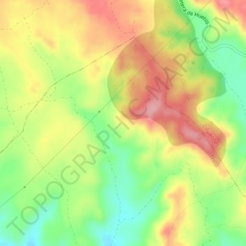 Los Pirineos topographic map, elevation, terrain
