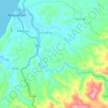 Tampa-an topographic map, elevation, terrain