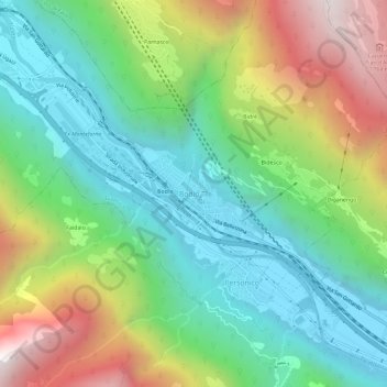 Bodio TI topographic map, elevation, terrain