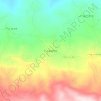 Malausma topographic map, elevation, terrain