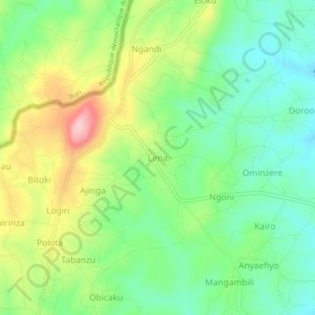 Lima topographic map, elevation, terrain