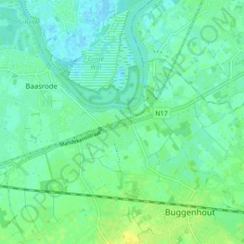 Briel topographic map, elevation, terrain