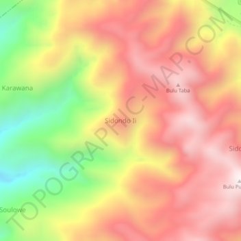 Sidondo Ii topographic map, elevation, terrain