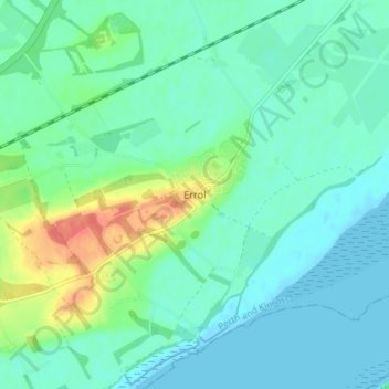 Errol topographic map, elevation, terrain