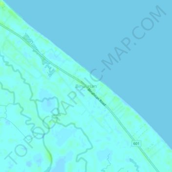 Binulasan topographic map, elevation, terrain