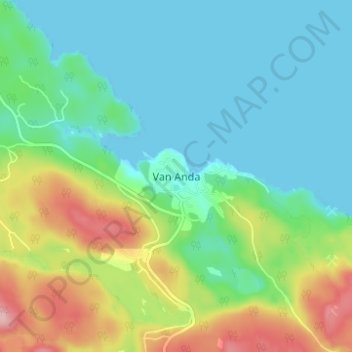 Van Anda topographic map, elevation, terrain